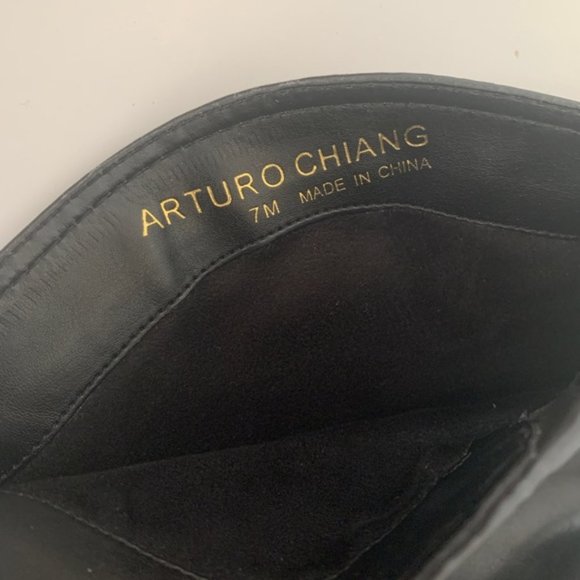 Arturo Chiang Black Leather High Boots - sz 7 - Picture 4 of 7